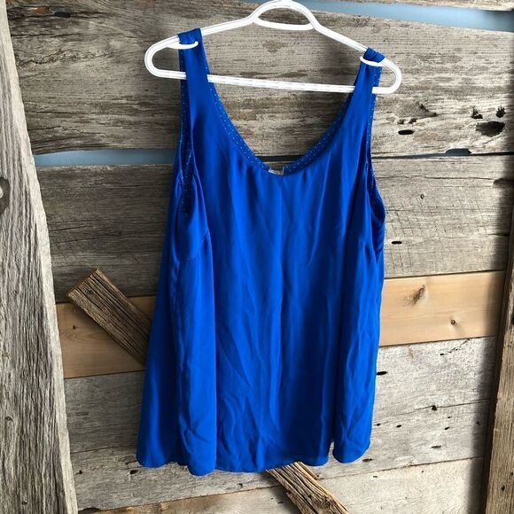 𝅺penningtons plus size X Blue dual layer, reversible tank top - Picture 4 of 5